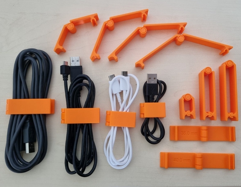 Cable Organizer / Clip - Easy to open, Print in place 3D model thumbnail