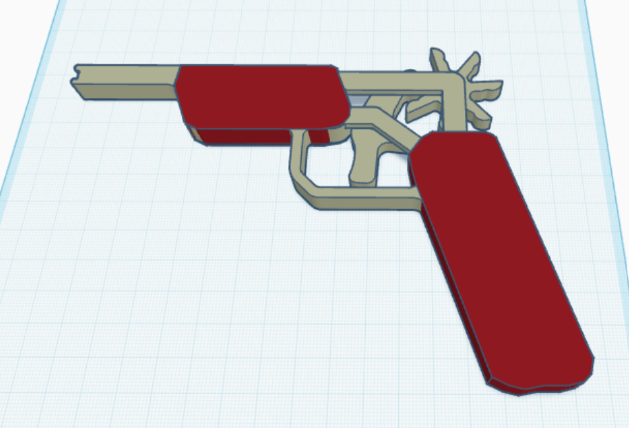 cool rubber band gun with thick grip.