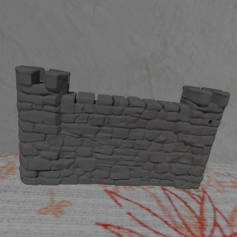 Wargames Casle Wall with Battlements DaD Style