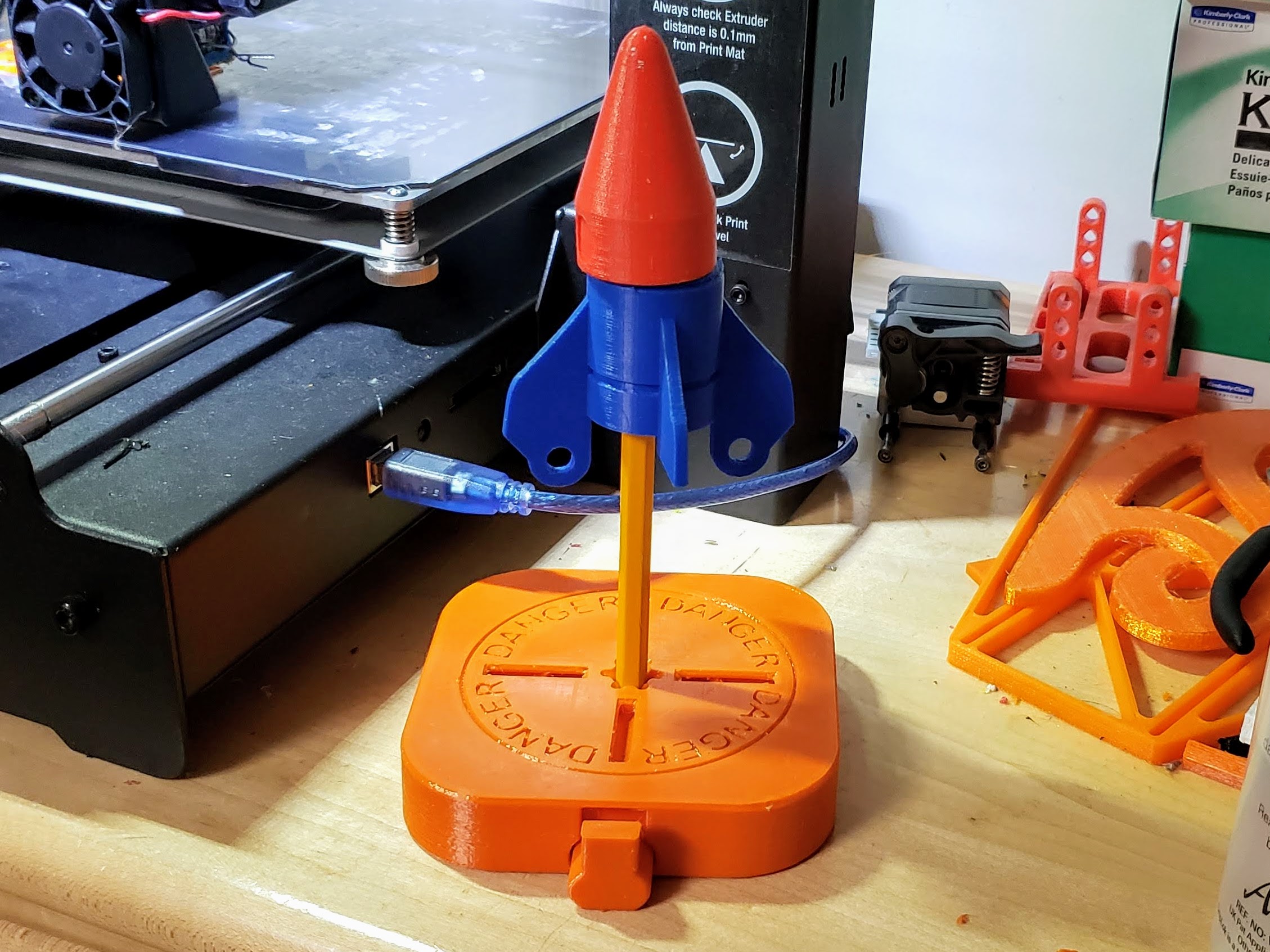 Rubber Band Rocket PushButton Launch Pad by Gdalya Download free STL