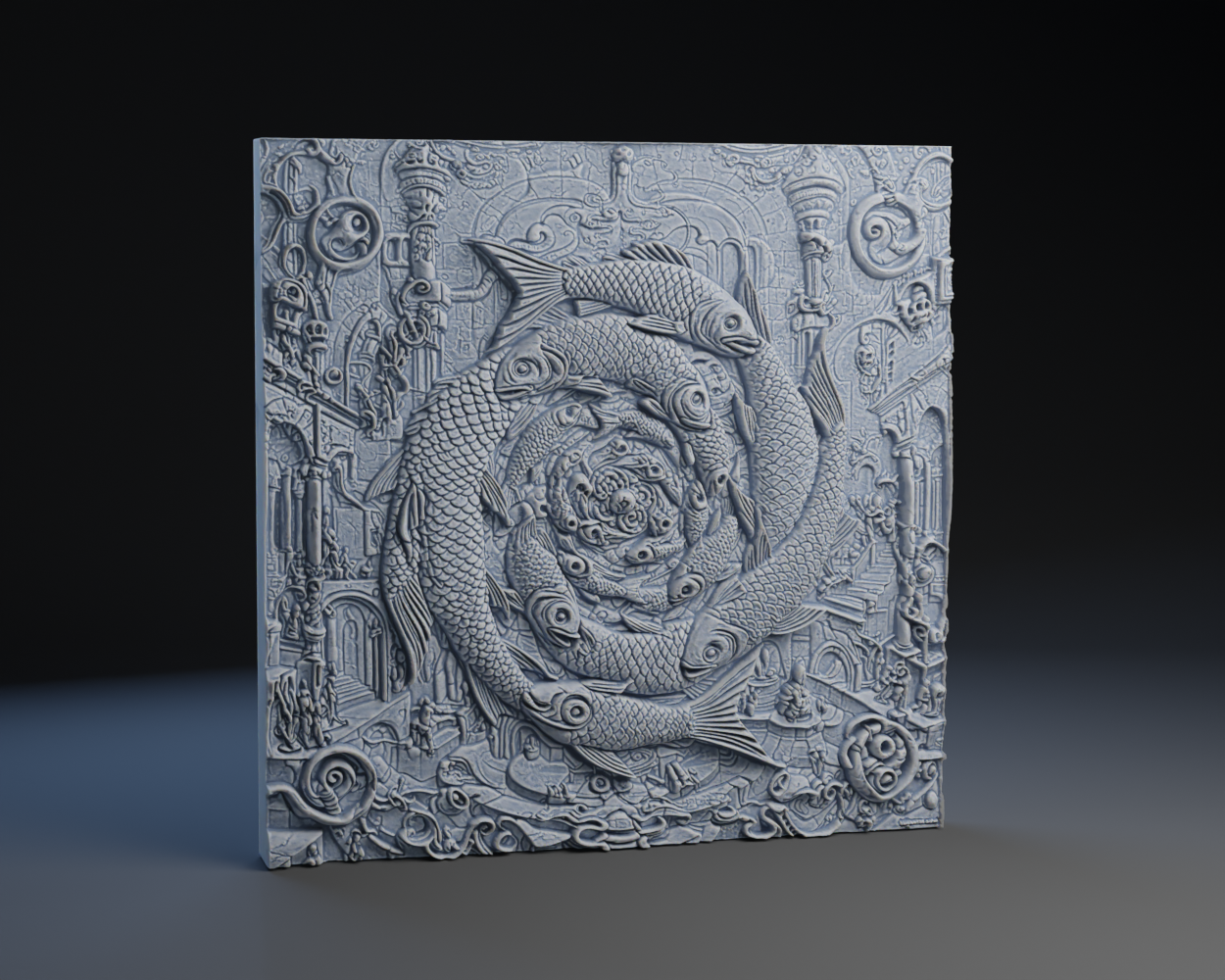 Swirling Fish Plaque