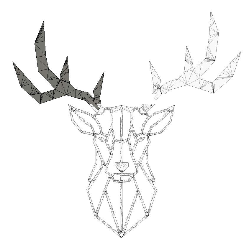 Large DEER Wall Art split design by AlexMu Download free STL model