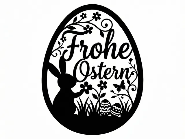 Frohe Ostern – Hasen-Ei-Silhouette