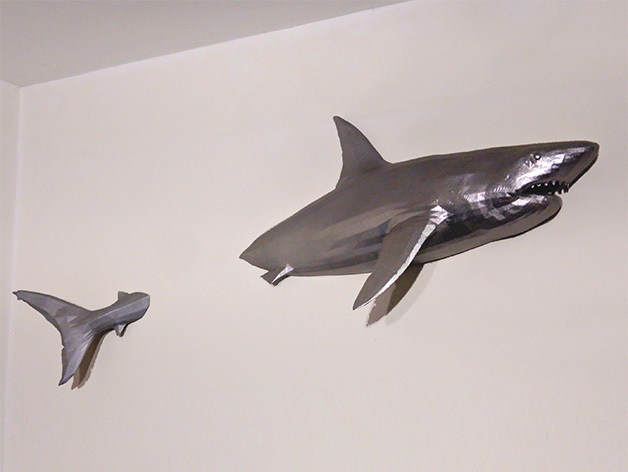 Great white shark wall mount