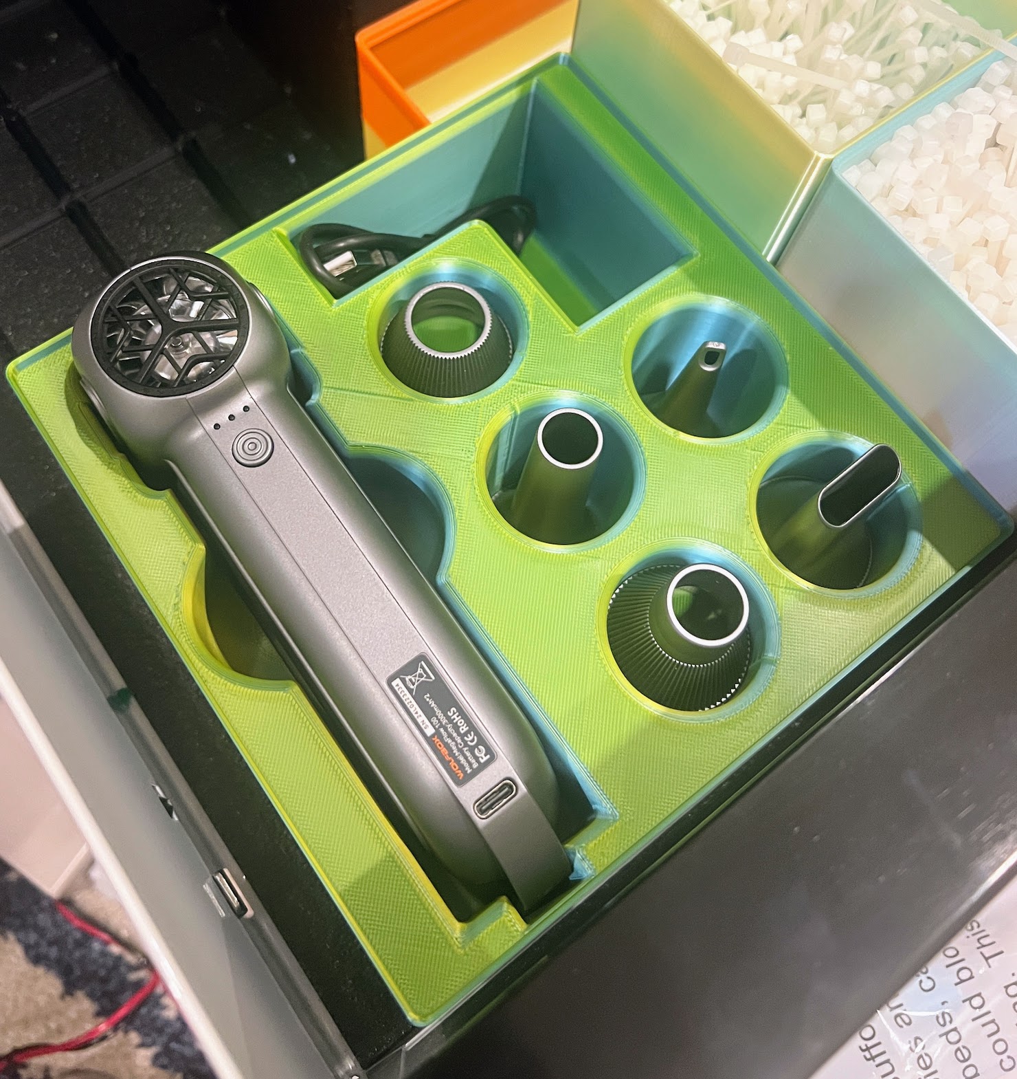 Gridfinity Bin for Wolfbox MF100 Electric Duster