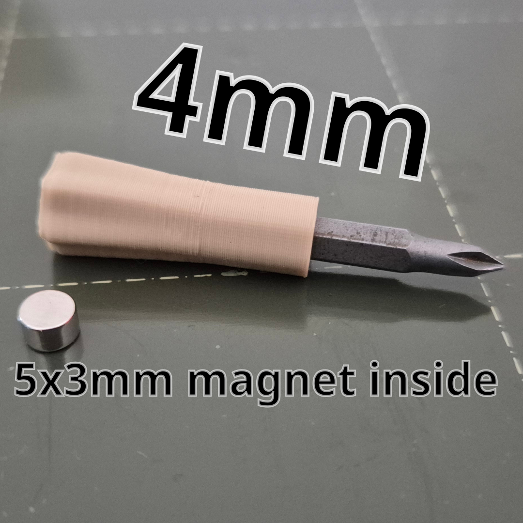 Mini 4mm Bit Holder with Magnetic Lock – Ultra-Compact & Easy Print