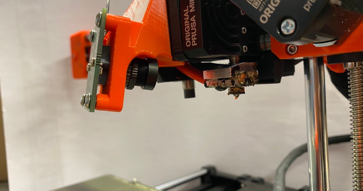 Prusa Mini Nozzle cam mount (Arducam OV5647 w. M12 lens) by Dr.D