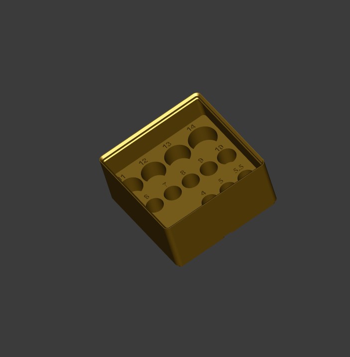 Gridfinity Array of Stackable Socket Holders