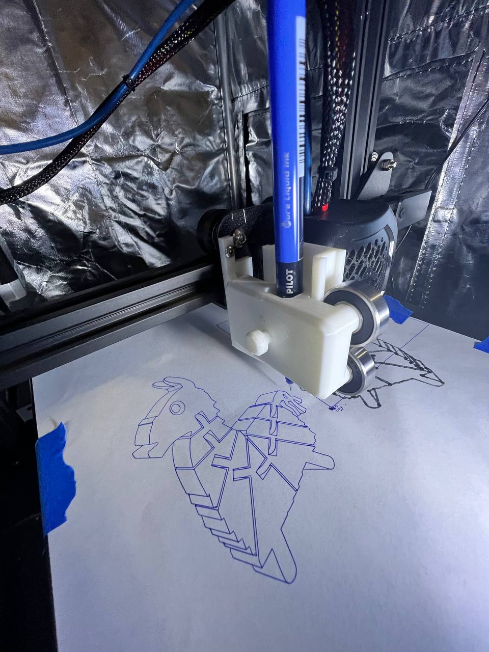 Ender 3 v2 Pen Plotter addon by A MACHINE FOR BEES Download free STL