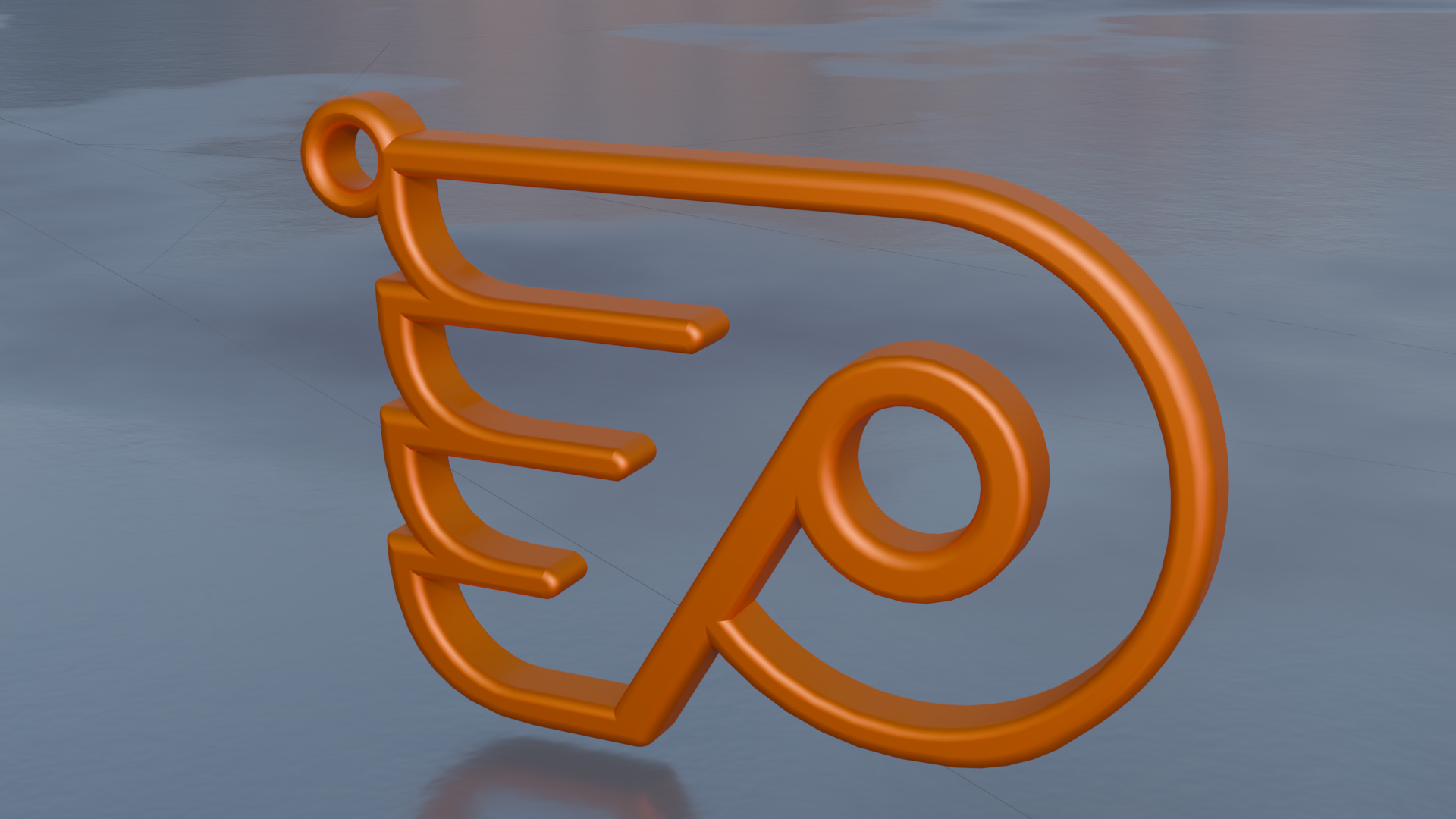 Lineart Silhouette Philadelphia Flyers Keychain