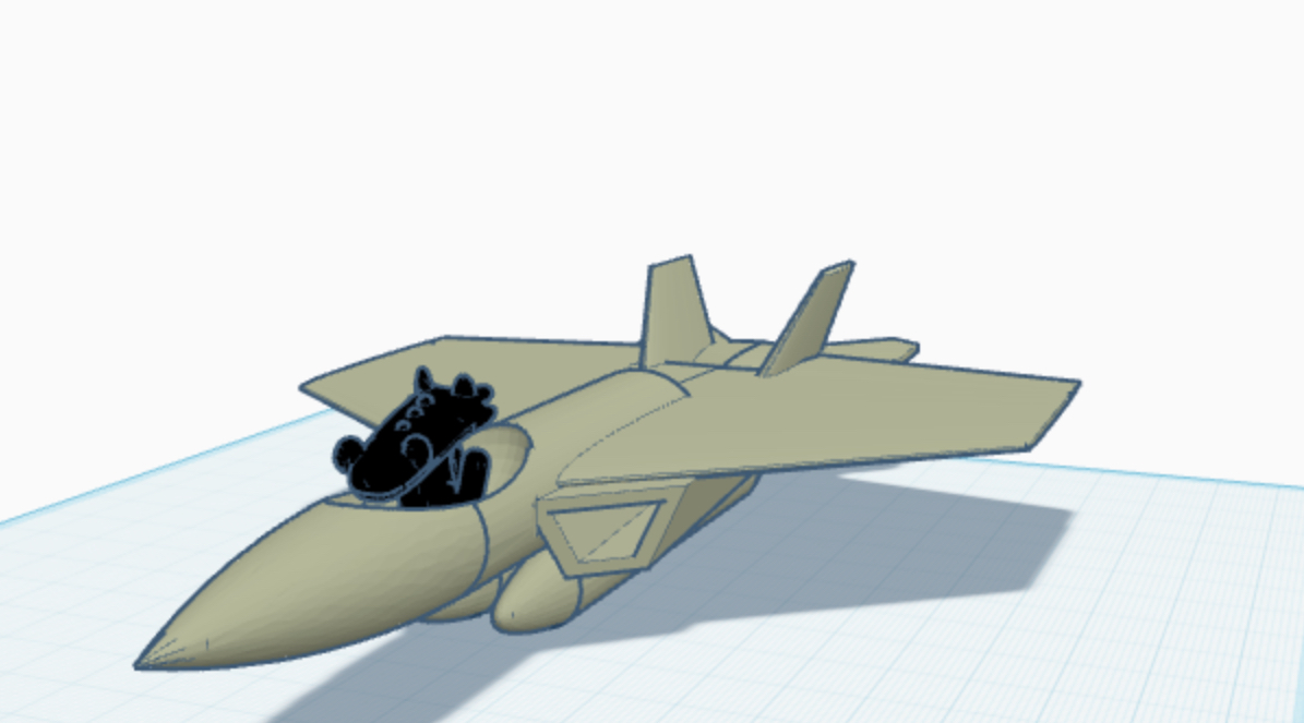 Toothless in an F 22 Raptor