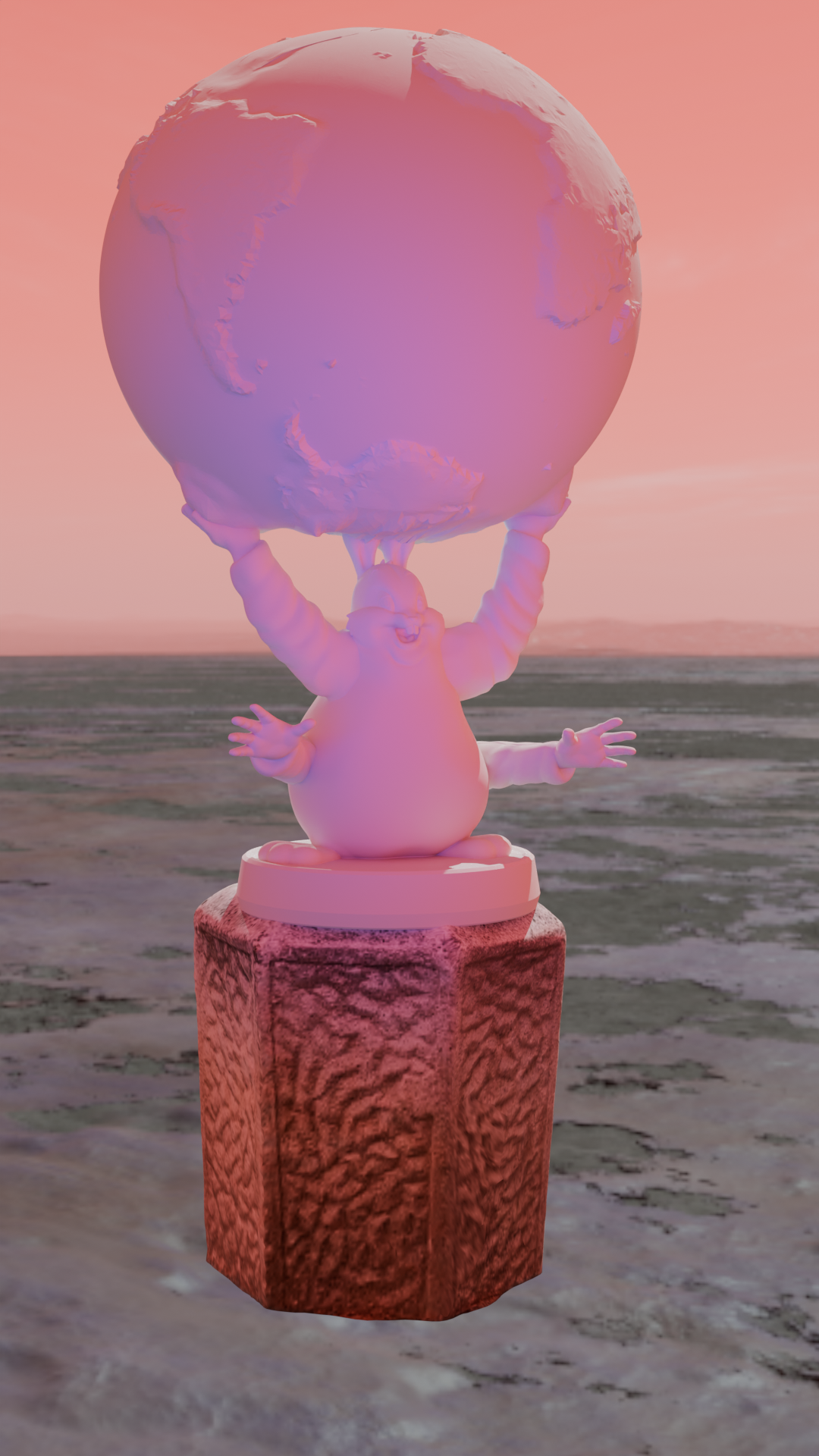 Buddha chungus holding earth/Atlas