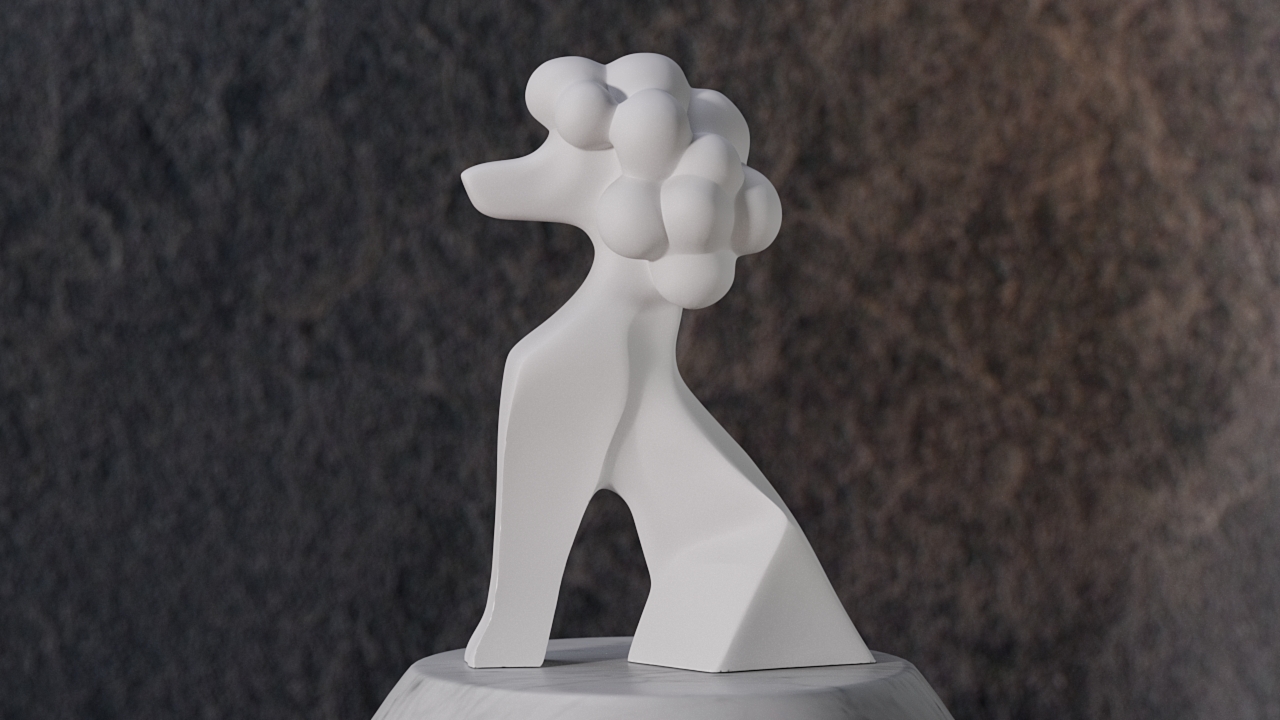 Modern Poodle Sculpture
