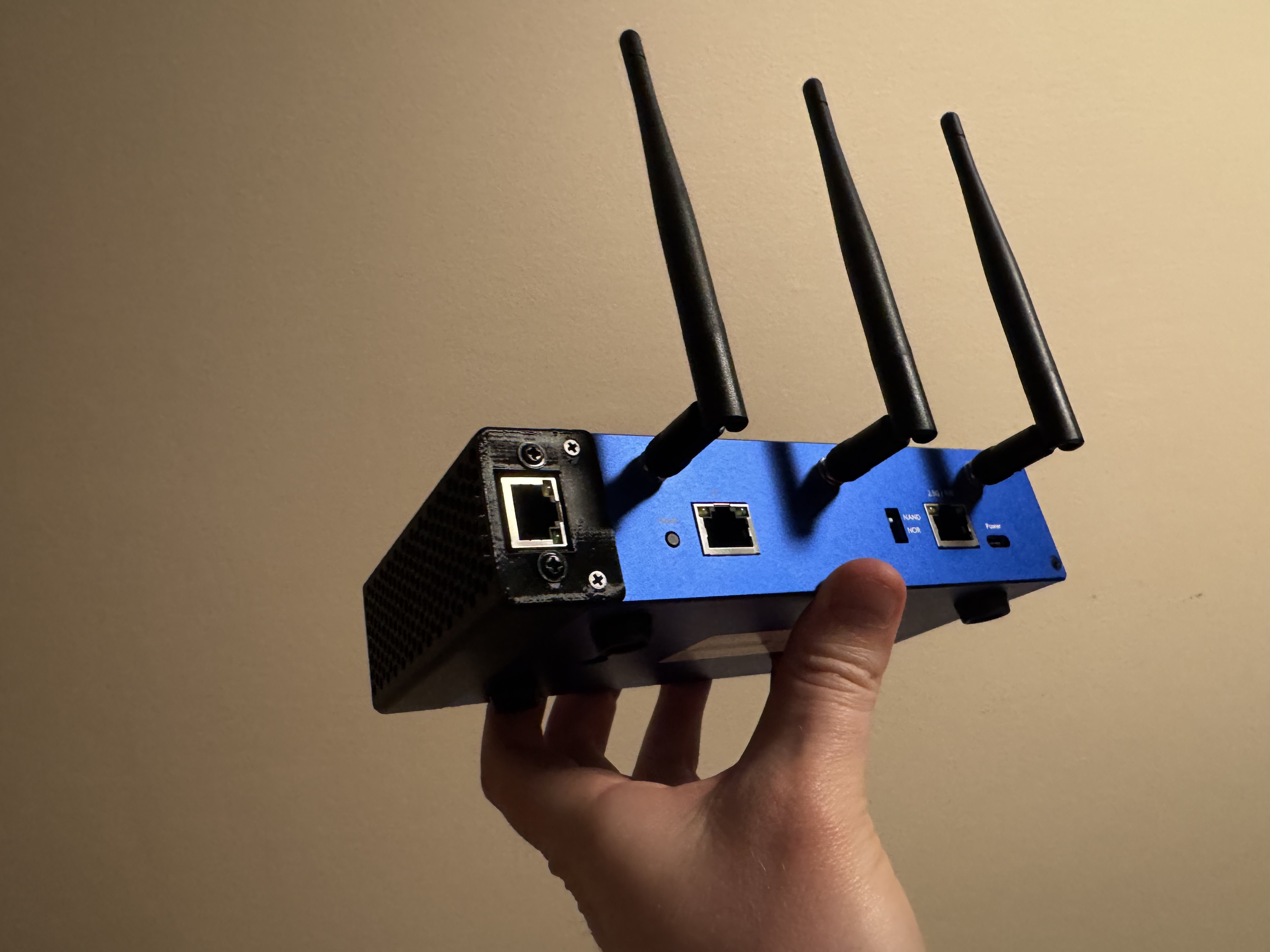 OpenWrt One Router side box for Ethernet