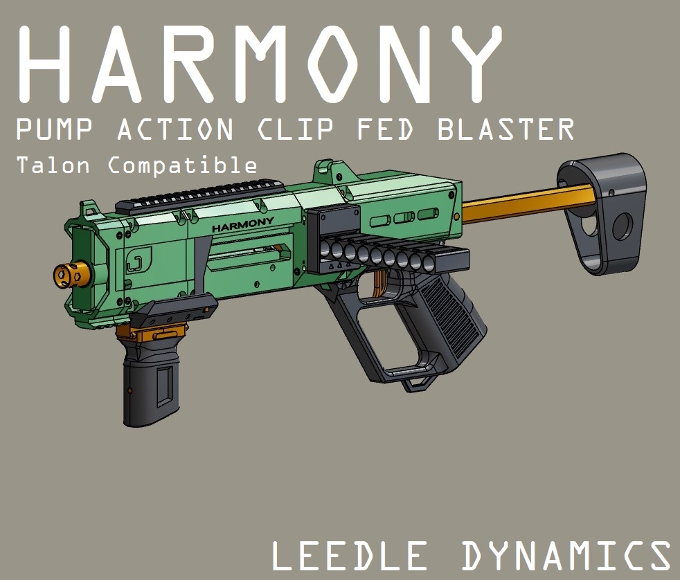 Harmony Pump Action Low Hardware Clip Fed Dart Blaster