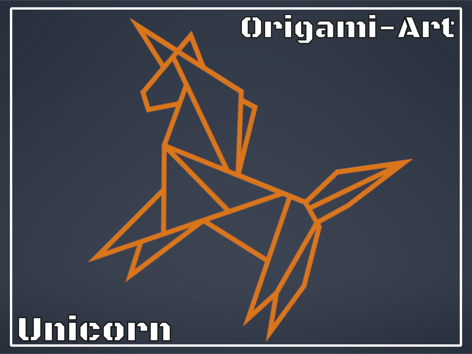 Origami art Modell: Unicorn