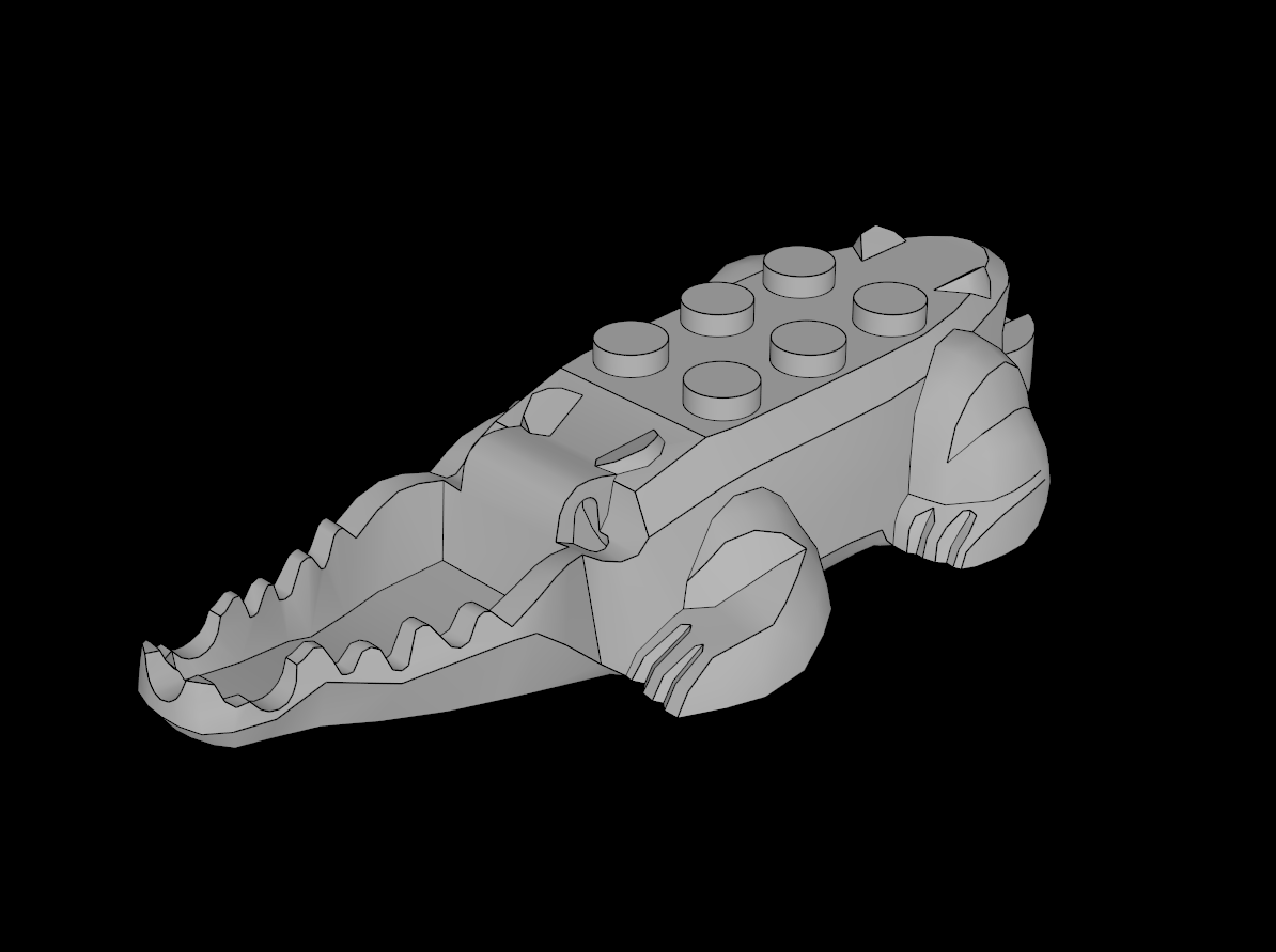 Lego Compatible (18904.dat) Animal Crocodile  4 x  9 Body