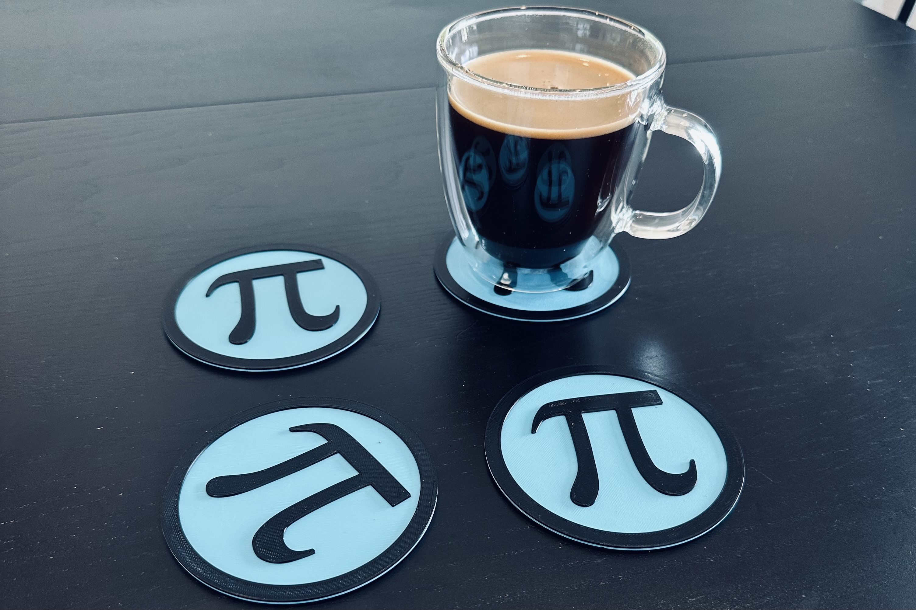 π (Pi) Drink Coasters - Just add optional cork backing...or not :-)