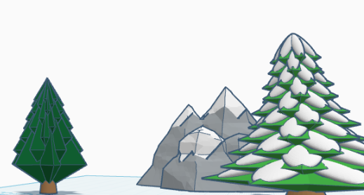 Mountain, and 2 trees