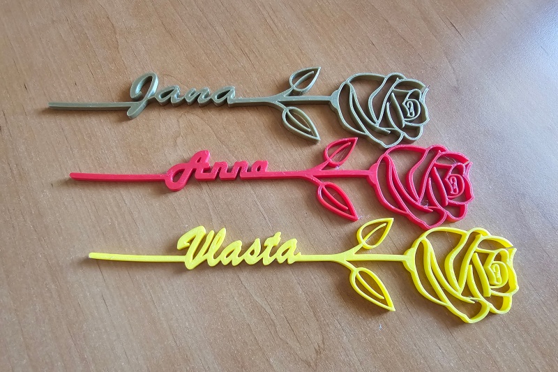Rose with a name (Anna, Jana, Veronika, Vlasta, Petra, Niki, Lucie, Miriam)
