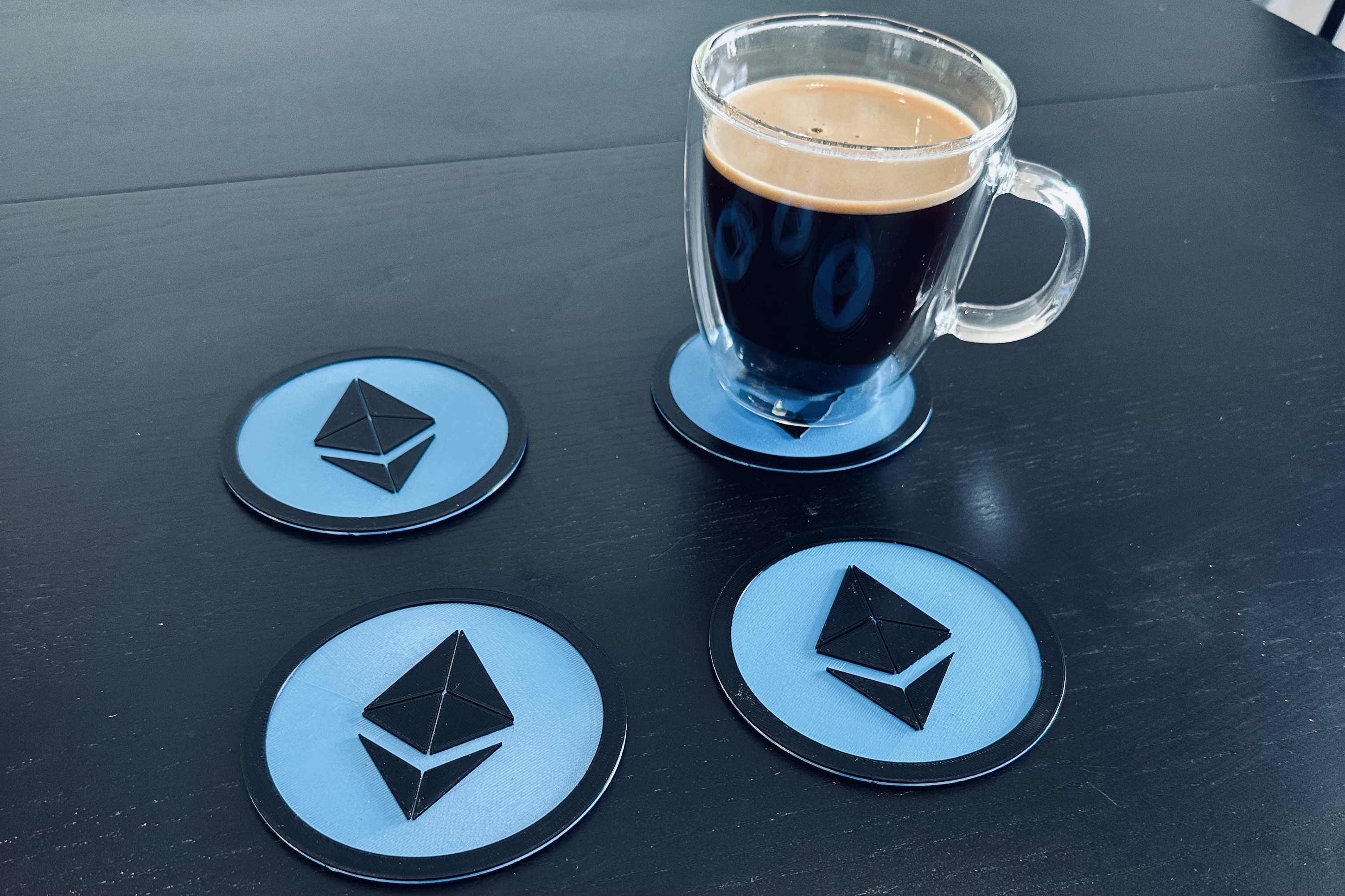 Ethereum Cryptocurrency Drink Coasters - Just add an optional cork backing...or not :-)
