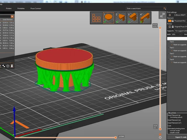 Support Material Test