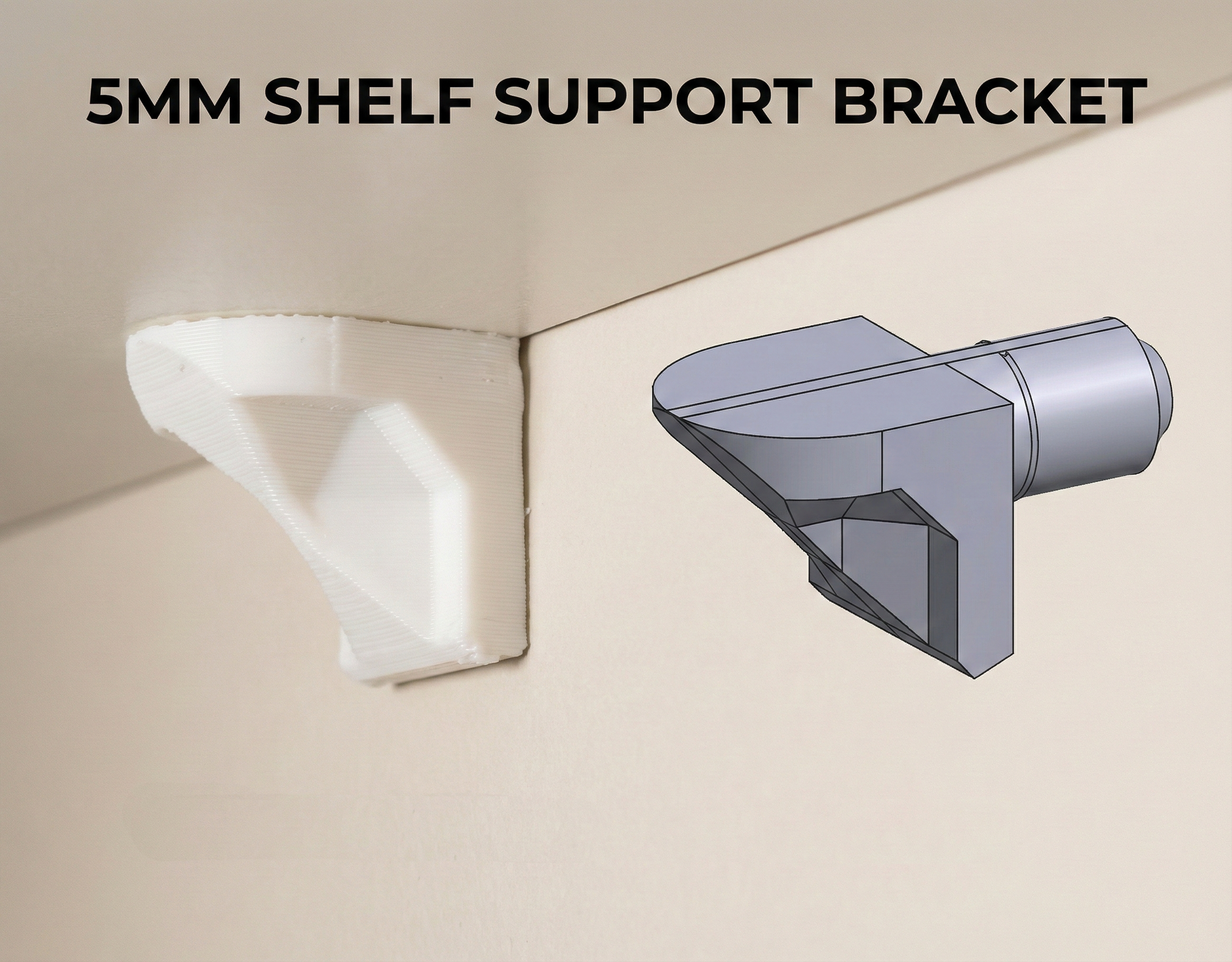 Heavy Duty 5mm Shelf Pin / Peg (L-Shape Support Bracket)