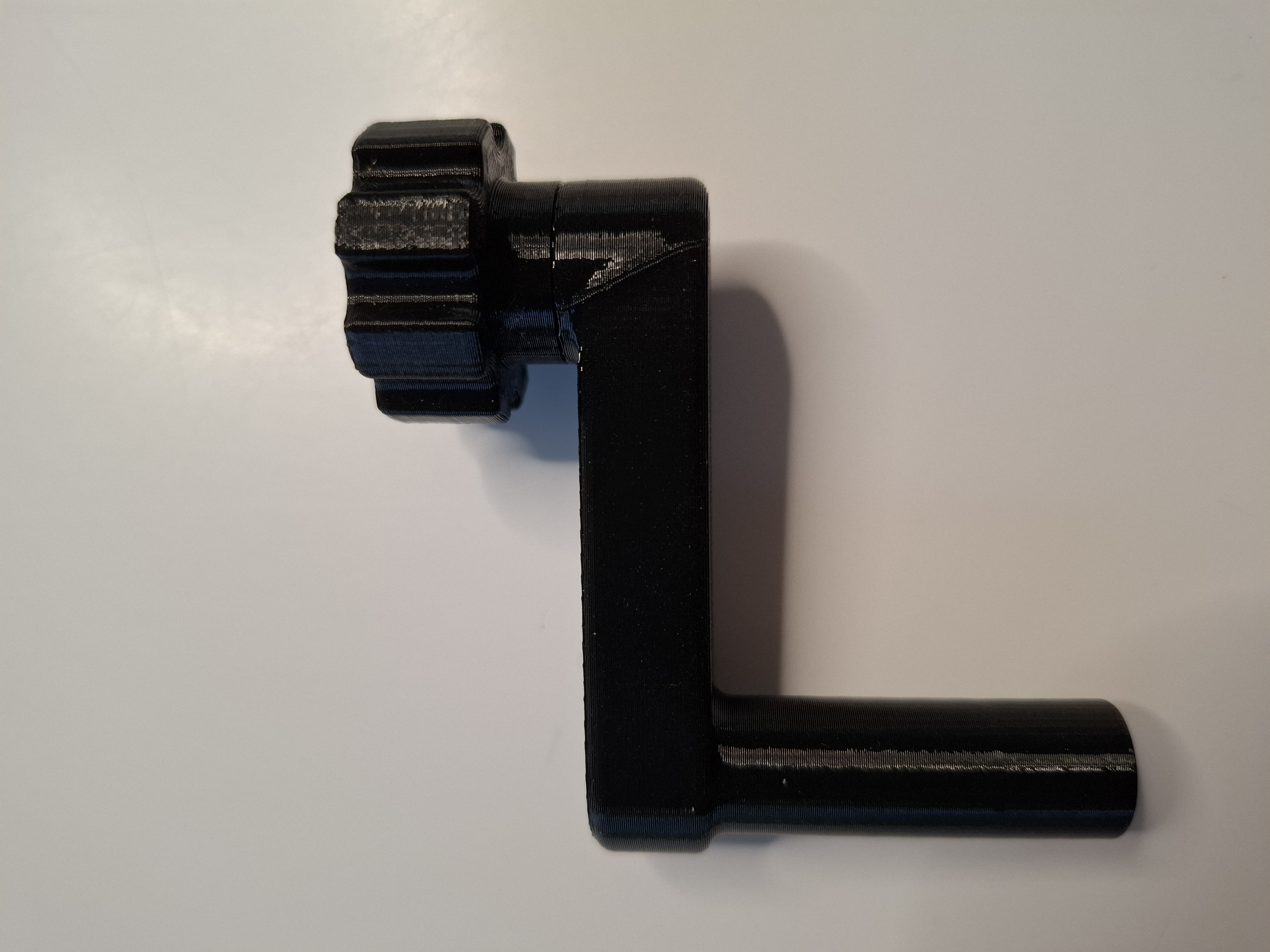 Turning handle with rotating swivel knob for 9mm D shaft