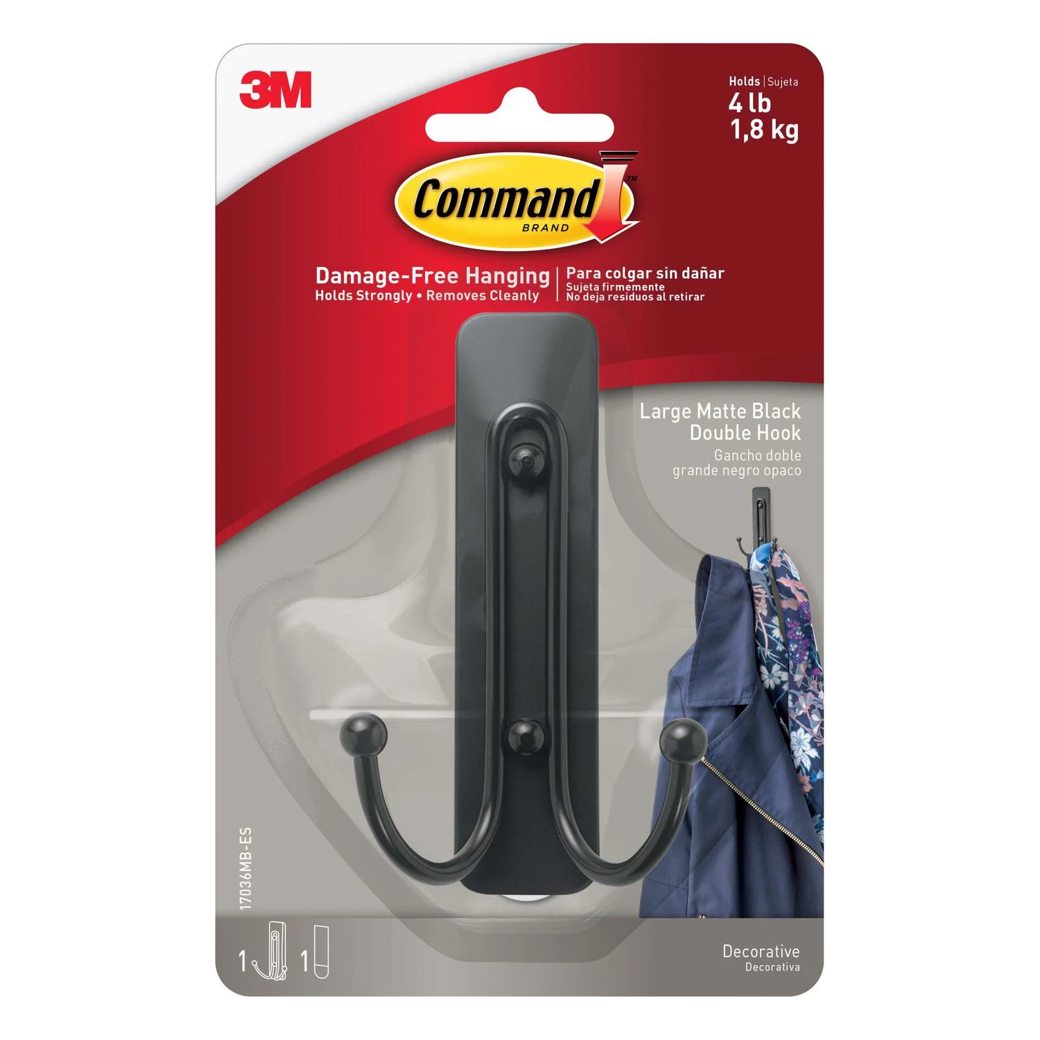 Miniatura 2 do modelo 3D 3M Command strip hook plate - Large