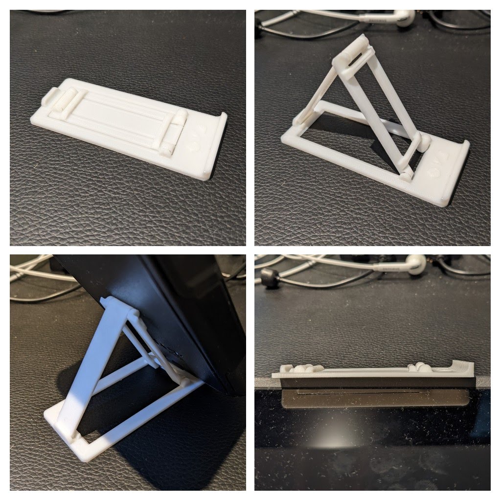 Quick Print-In-Place Fold-Flat Phone Holder