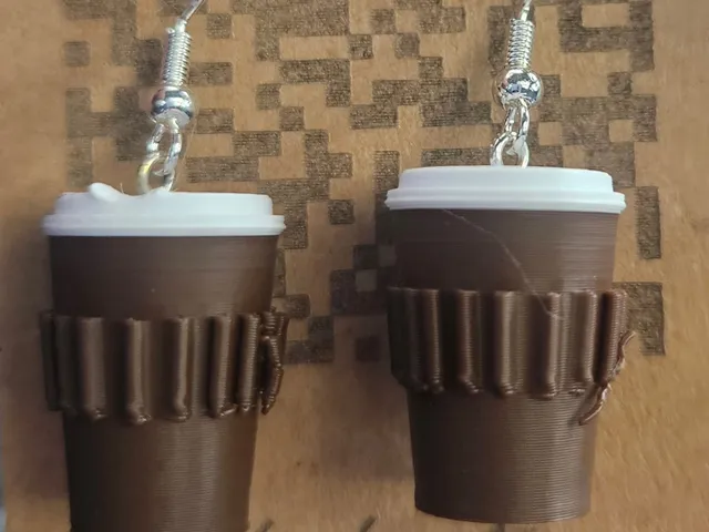Coffee cup earring