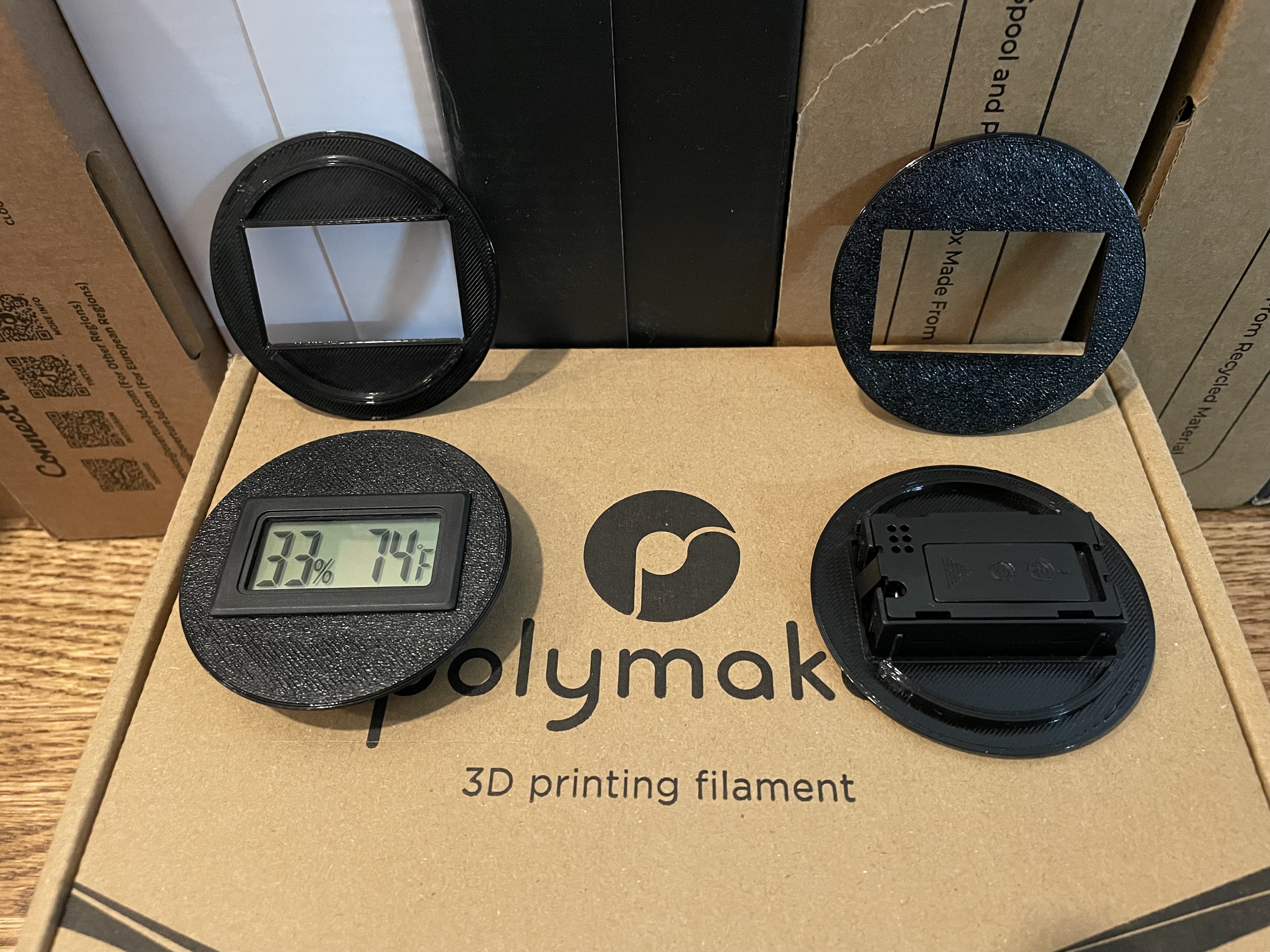 Filament Roll Hygrometer Bezel (Humidity Sensor)
