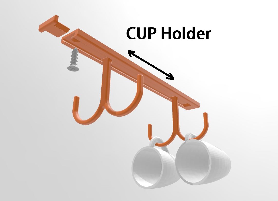Under Cabinet Cup Holder (Settable, Universal)