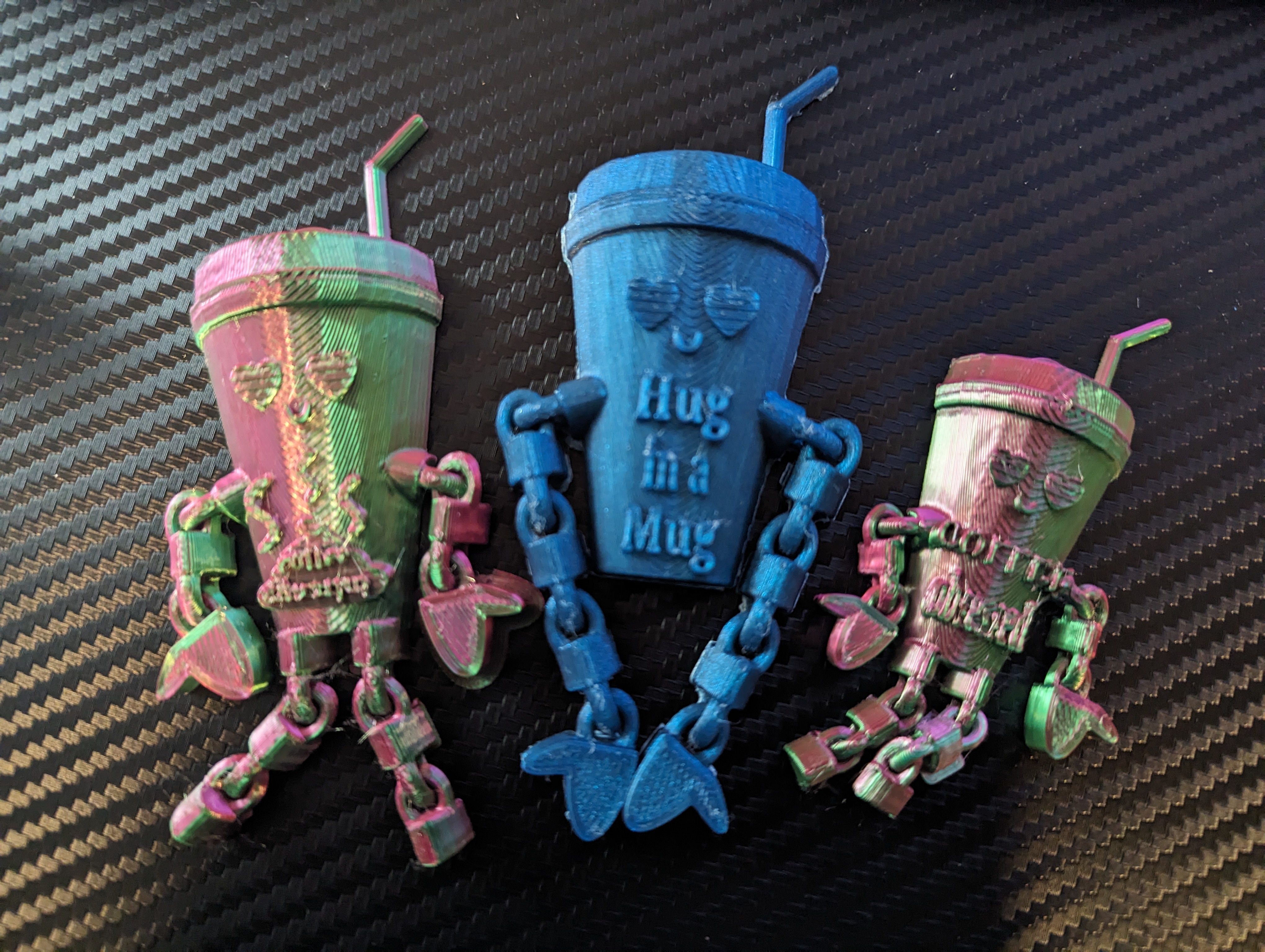 Coffee Obsessed & Coffee makes me poop & plain one (remix me!!!)  ; Keychain/Charm.. Articulated