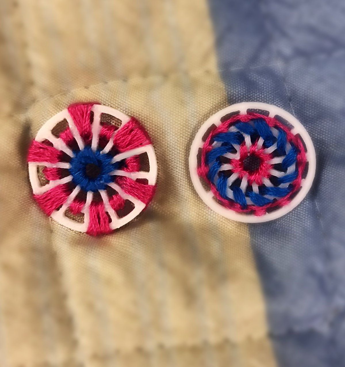 Button for embroidery