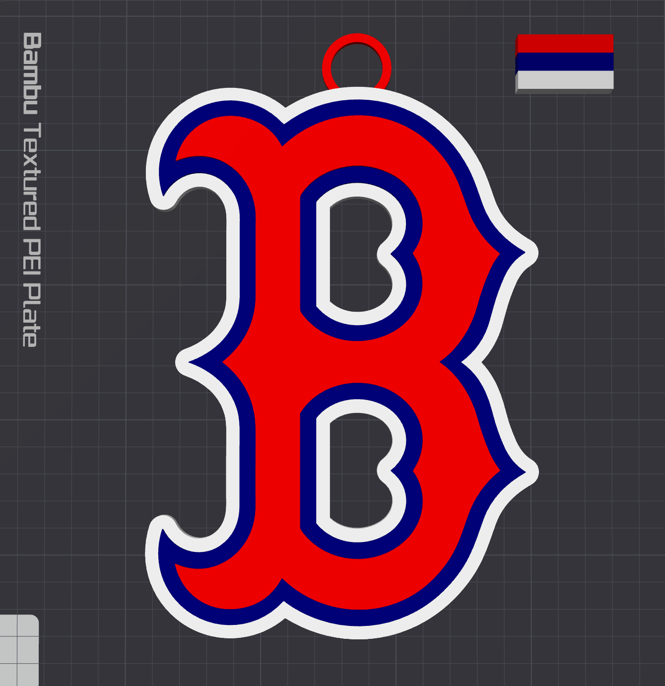 Boston Red Sox B Oversized Necklace Logo