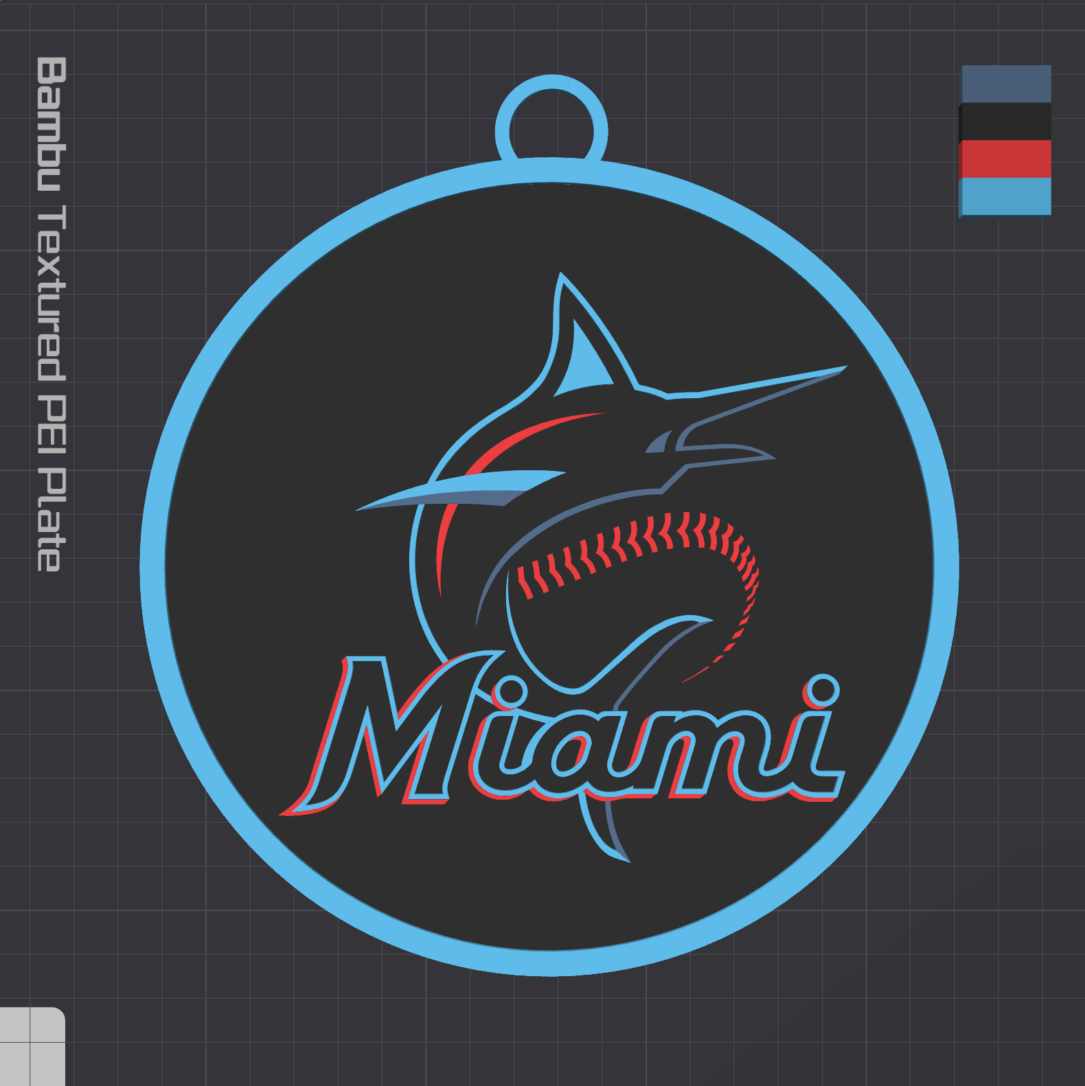 Miami Marlins Oversized Necklace Logo