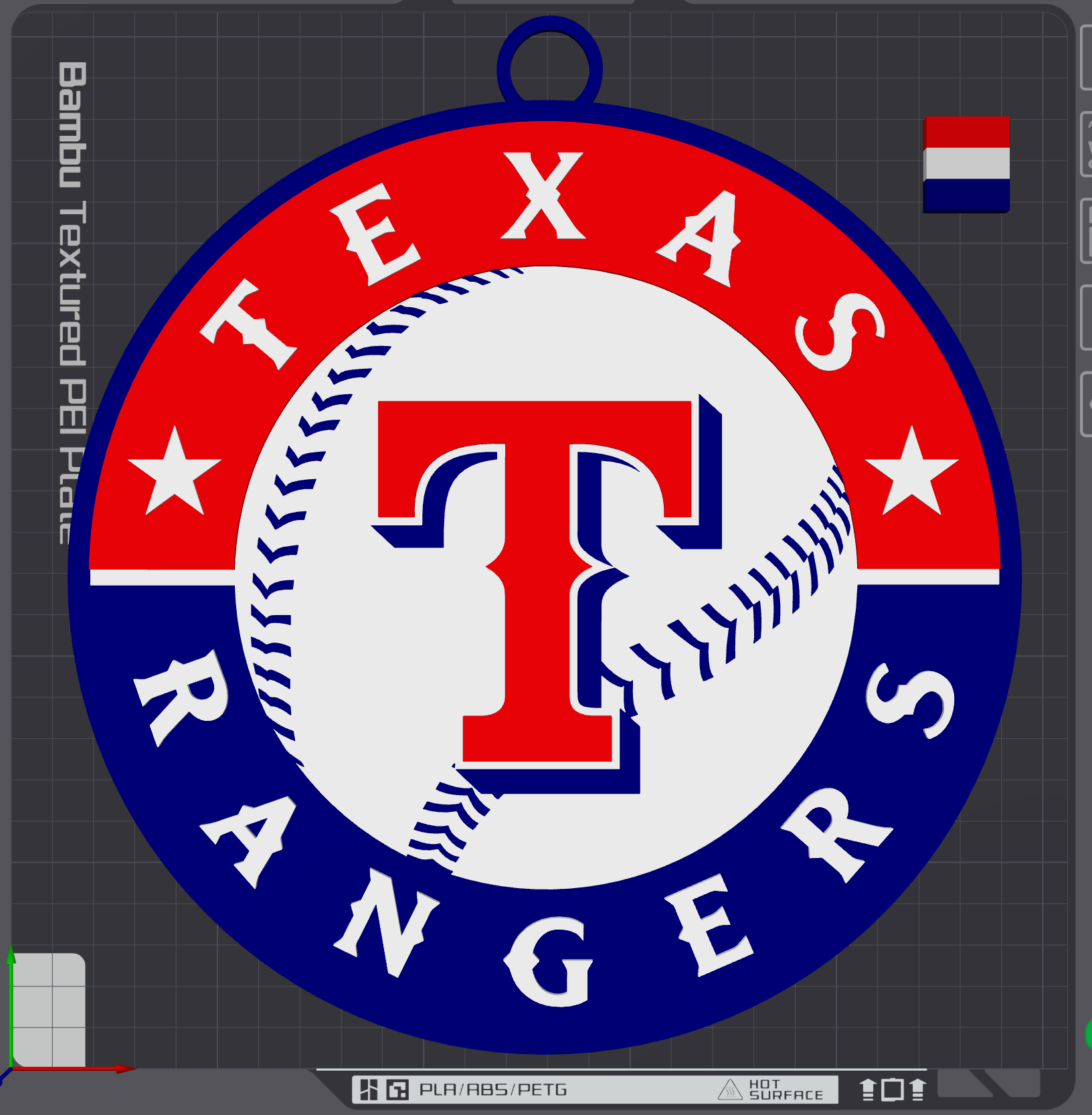 Texas Rangers Oversized Necklace Logo