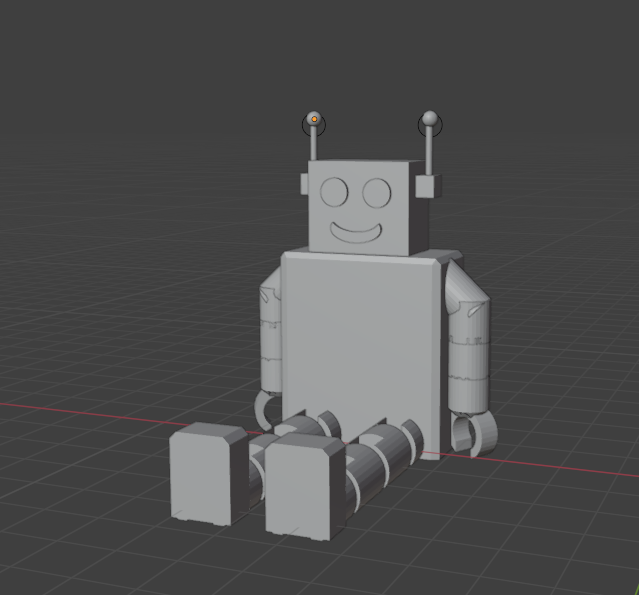 A cute robot with moving legs
