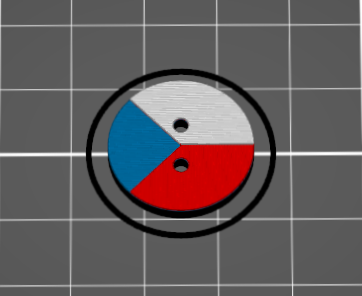 Clothes Button with Czech Flag