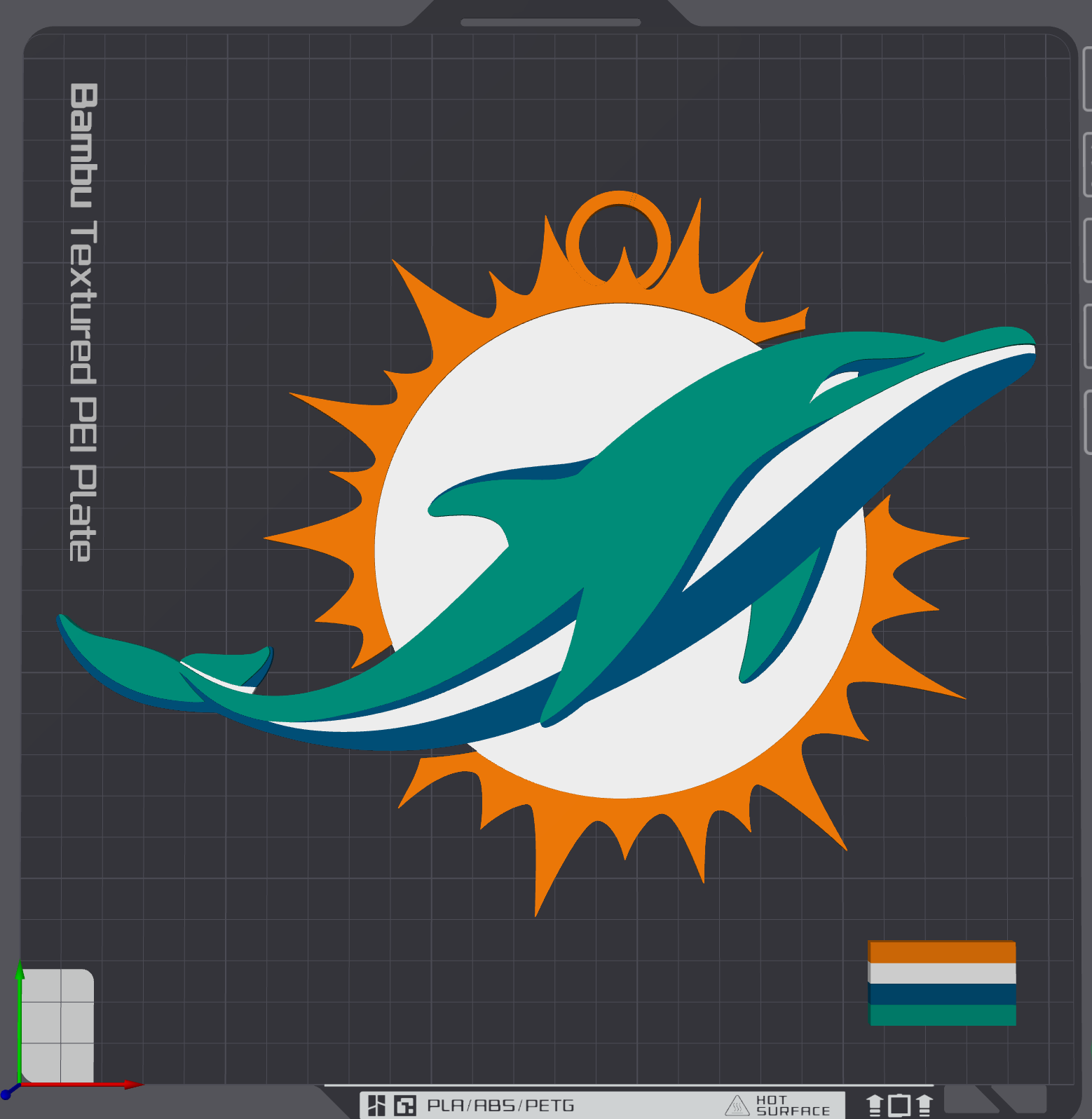 Miami Dolphins Oversized Necklace Logo