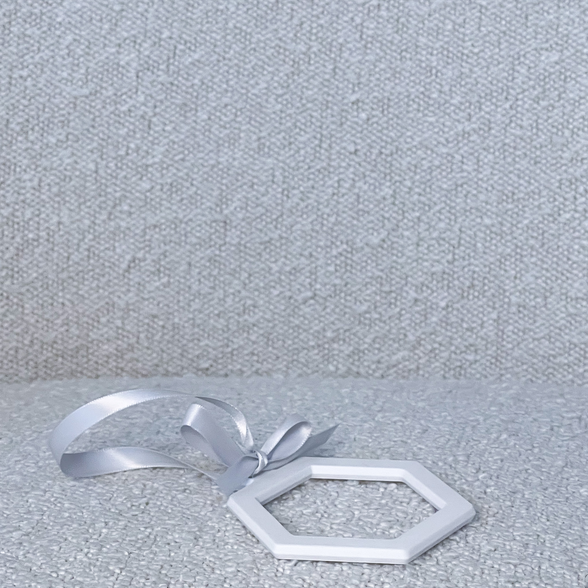 Christmas ornament flat hexagon white/grey