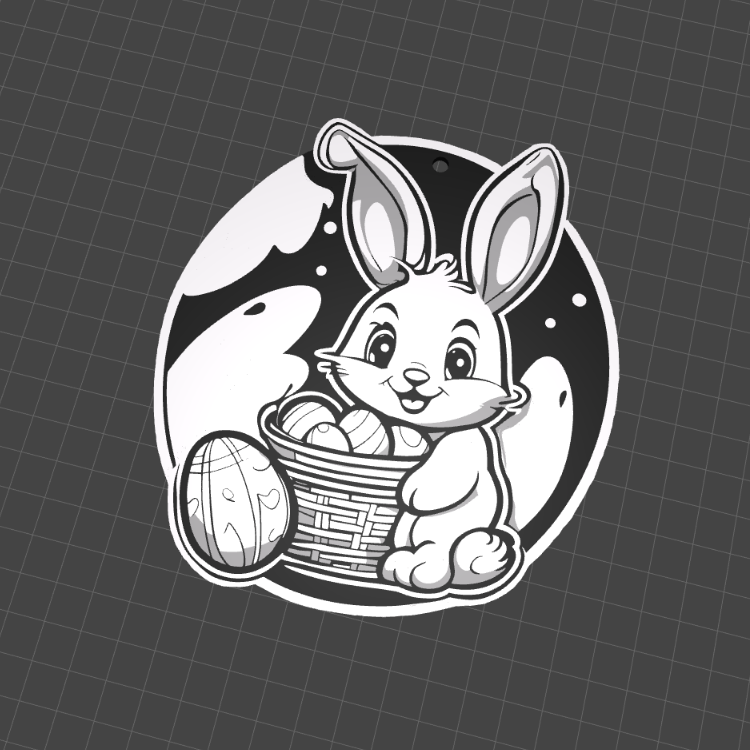 Easter Bunny I decoration .3mf .stl colors x3