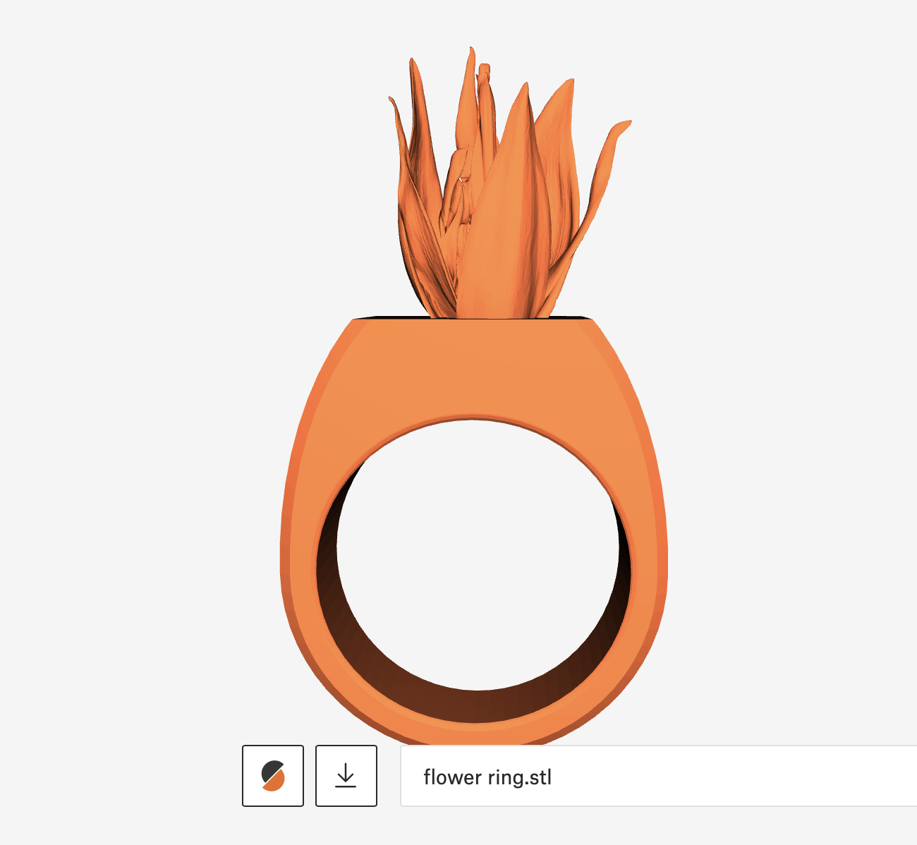 Miniatura 3 do modelo 3D flower ring