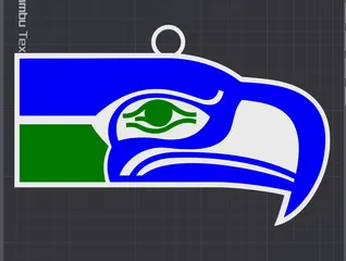 Seattle Seahawks Retro Oversized Necklace Logo