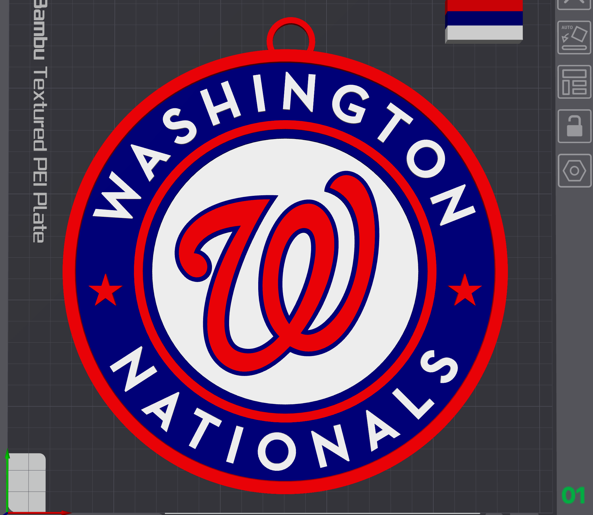 Washington Nationals Oversized Necklace Logo