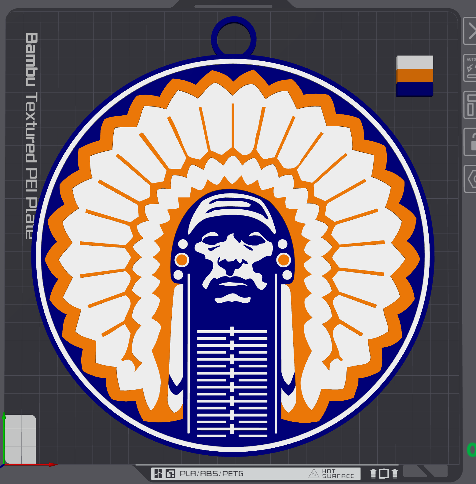 Illinois Fighting Illinis Oversized Necklace Logo