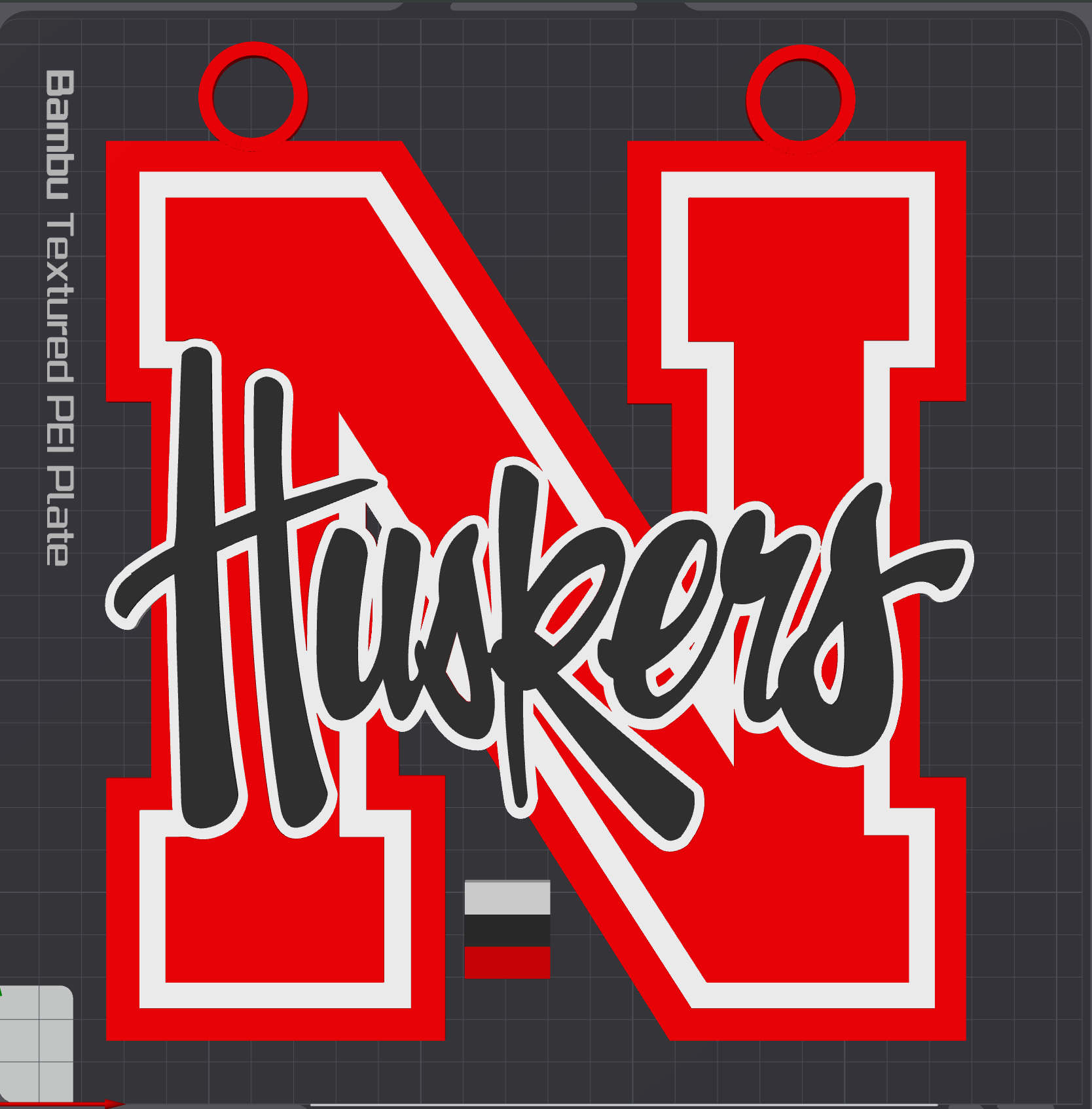 Nebraska Cornhuskers Huskers Alternate Oversized Necklace Logo