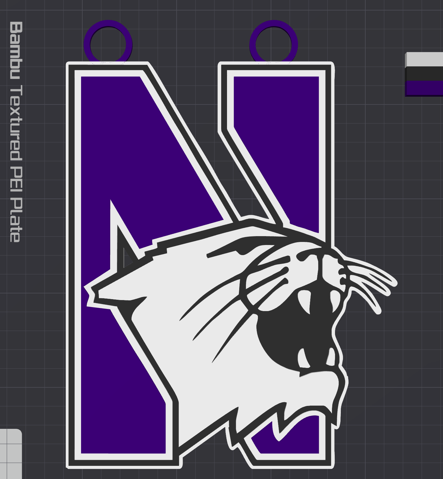 Northwestern Wildcats Alternate Oversized Necklace Logo