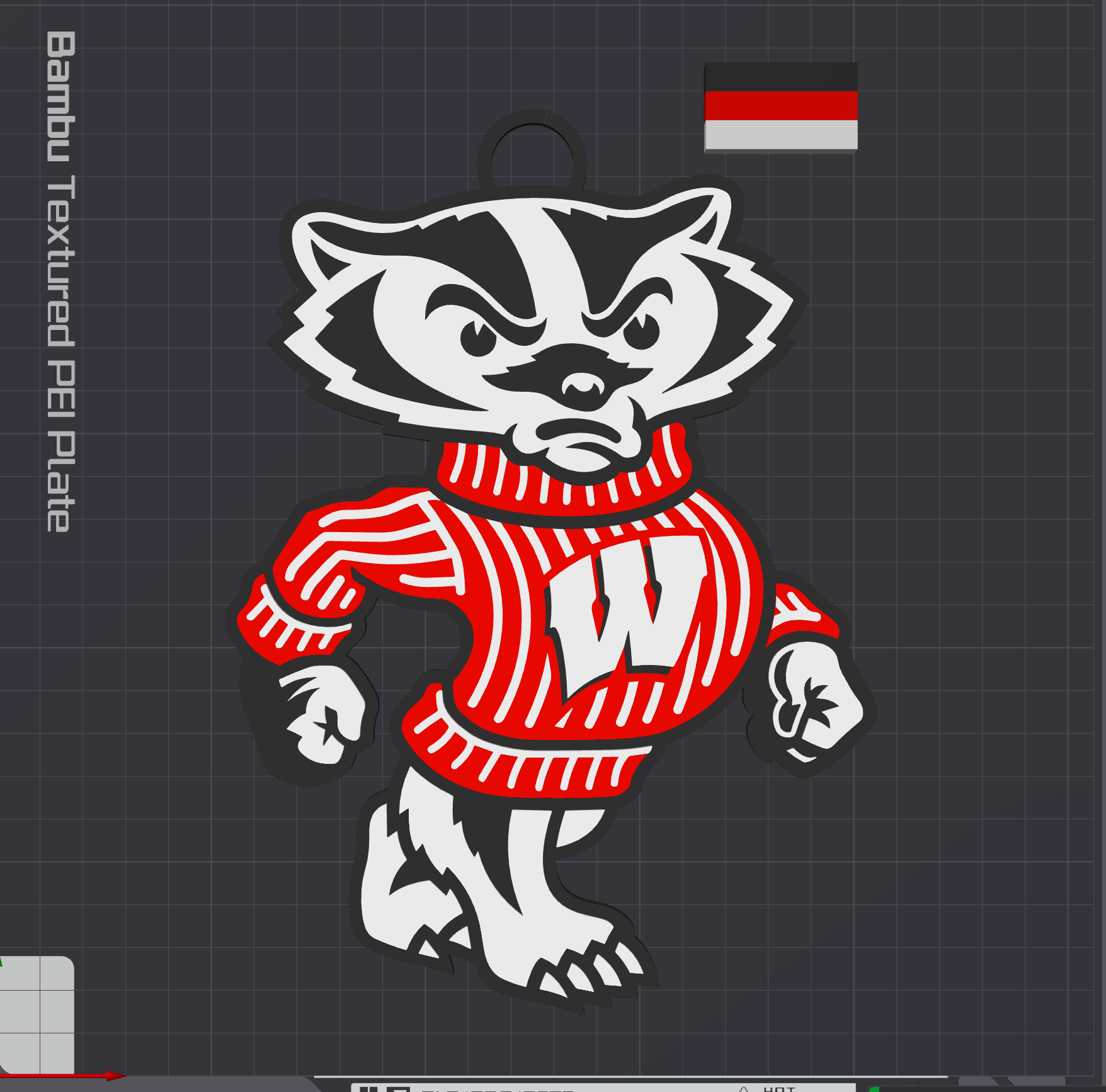 Wisconsin Badgers Alternate Oversized Necklace Logo
